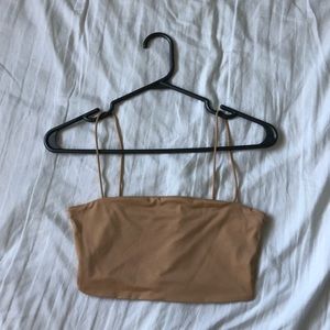 Gold/ beige cropped tank top